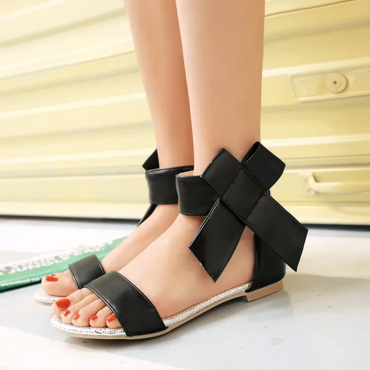 Большие размеры летние сандалии на плоской подошве женская обувь с открытым