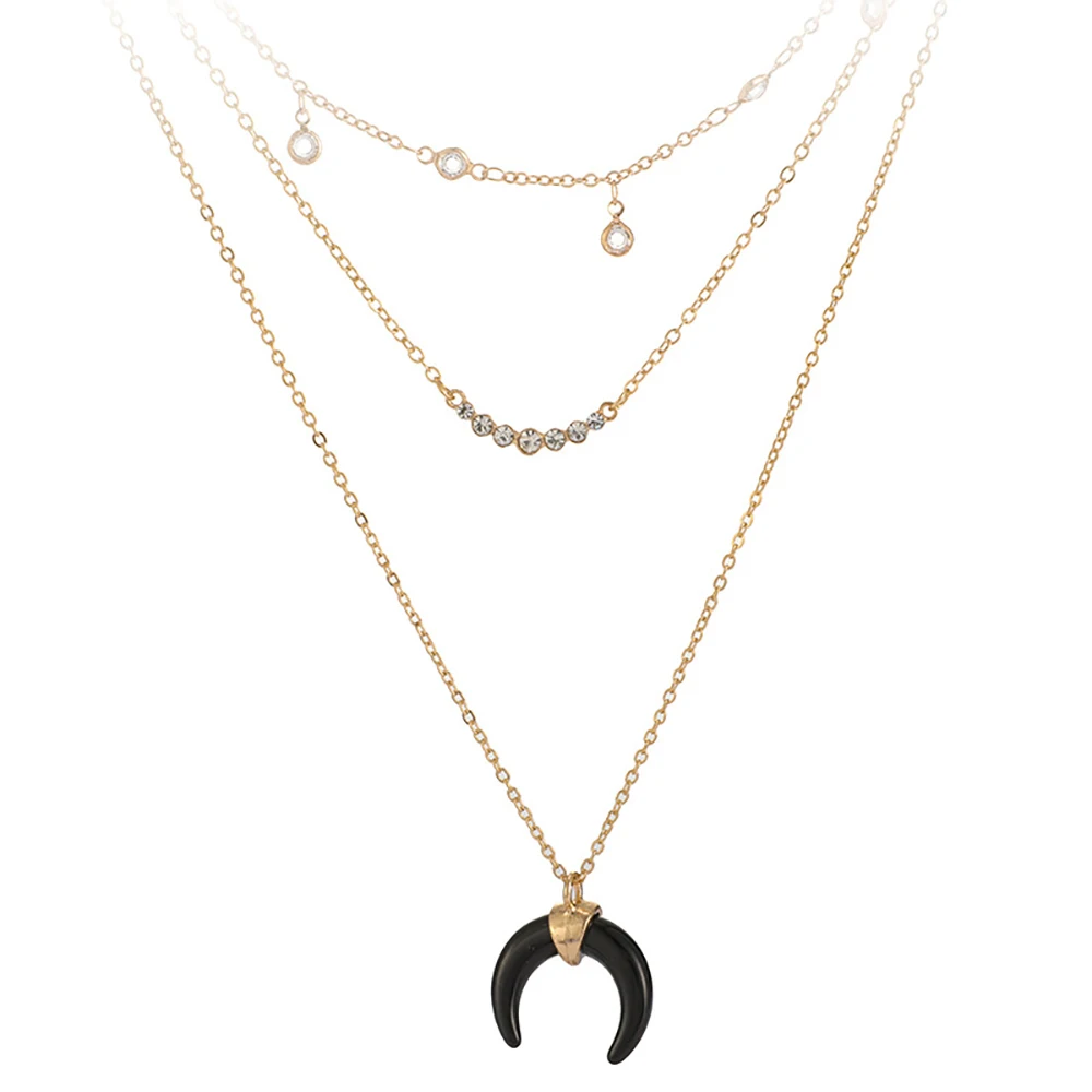 Новинка 2020 г. винтажные золотые ожерелья в стиле бохо для женщин с черной луной