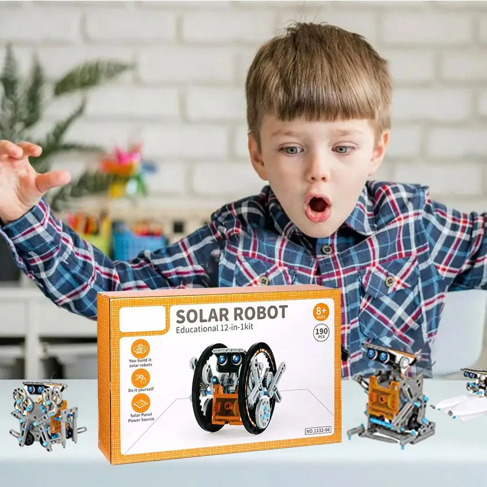 Stem Solar Robot Kit - 12 In 1 Building Set Powered Toy Easy To Assembly Educational DIY Science | Игрушки и хобби