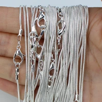 10pcslot silver plated 1 2mm snake chain necklaces for women 16 18 20 24 fashion jewelry necklace chains