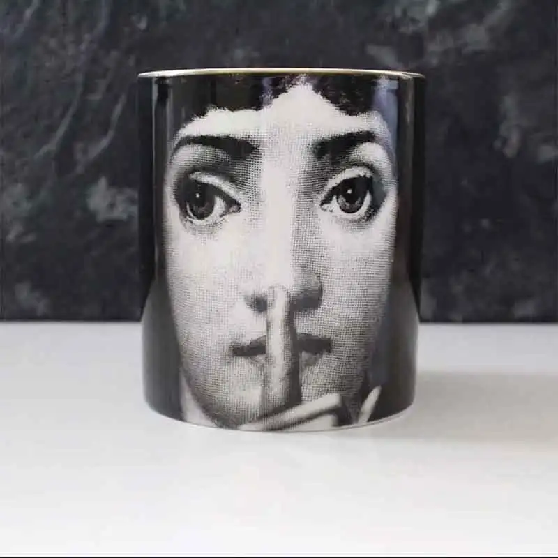 Vintage Candle Holder Retro Lady Face Ceramic Storage Cup Without Lid Beauty Jewelry Makeup Brush Barrel Crafts | Дом и сад