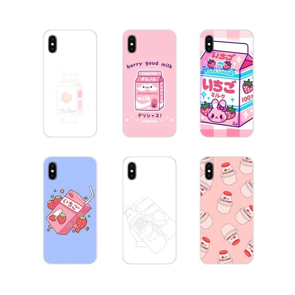 Kawaii японская клубника молоко для Huawei G7 G8 P7 P8 P9 P10 P20 P30 Lite Mini Pro P Smart Plus 2017 2018 2019 чехол