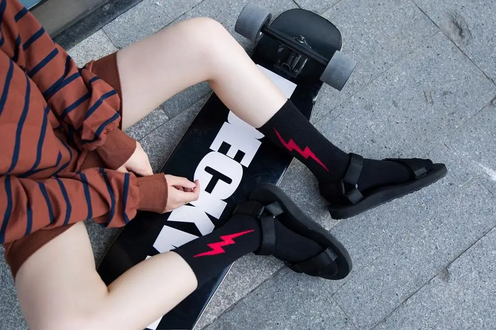 Модные крутые короткие носки с молнией отцовские винтажный скейтборд хлопковые