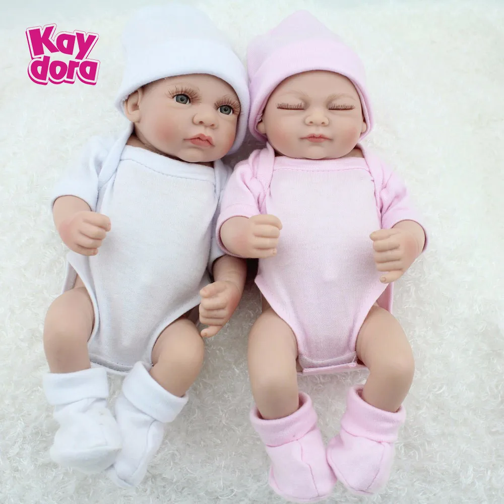 Twins Полностью Силиконовые Детские Мини-куклы Reborn, 10 дюймов, 25 см, Bebe Alive, Детские Игрушки для ванны, реалистичные игрушки Menina для малышей, реалистичные игрушки для игр, подарок - Цвет: Twins