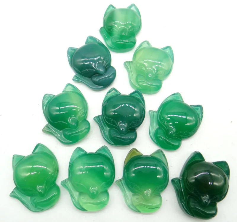 Натуральный камень бирюзовые кварцевые кристаллы халцедон Агаты лиса подвеска