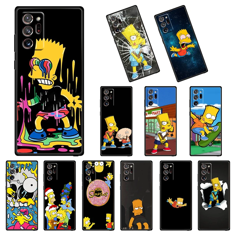 

The Simpsons Happy Family For Samsung Galaxy note 20 10 9 8 M52 M21 F22 M32 F42 F62 F12 M12 Silicone Soft Black Phone Case