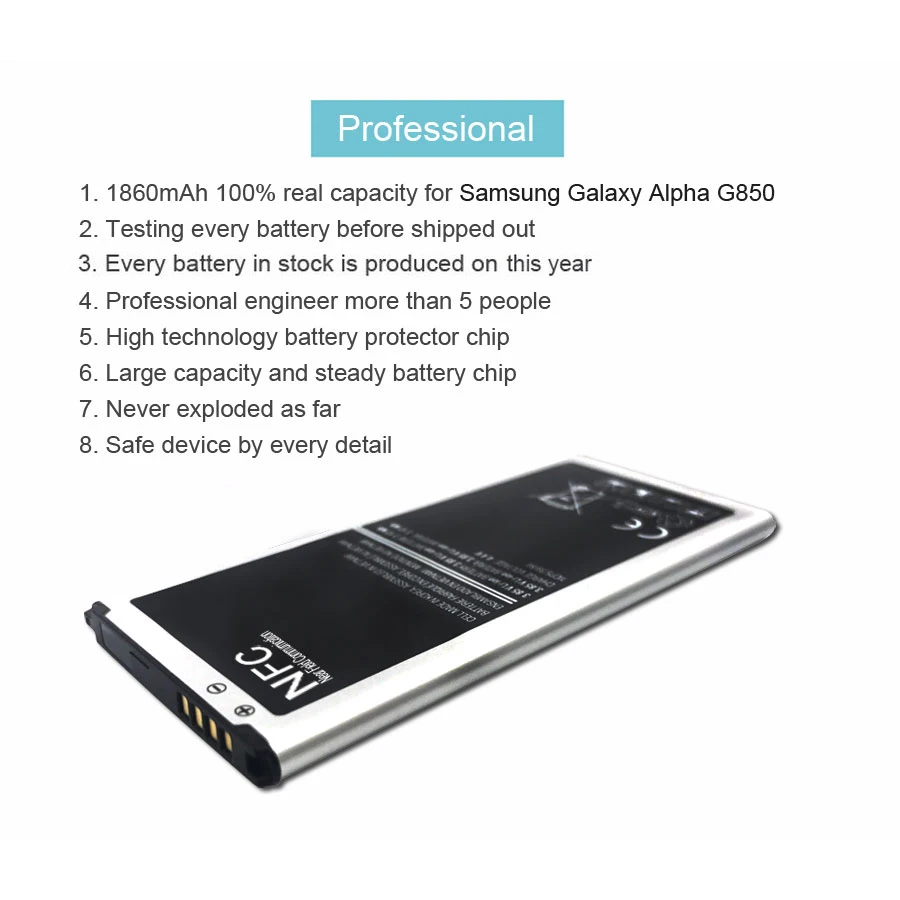 PINZHENG EB-BG850BBC мобильный телефон с внешним аккумулятором Батарея для samsung Galaxy Alpha G850 SM-G850 G8508S NFC EB-BG850BBE Замена