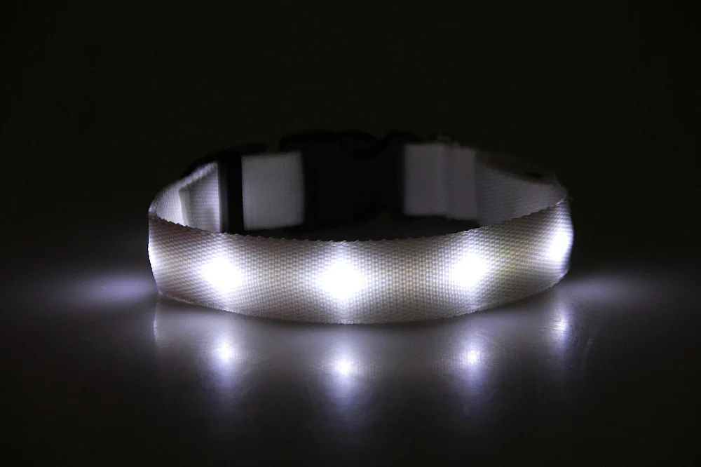 white Fenice usb зарядка светодиодный ошейник для собак анти-потеря/во избежание автомобильной аварии ошейник для собак щенков собачьи ошейники led снабжение товары для домашних животных - Цвет: white