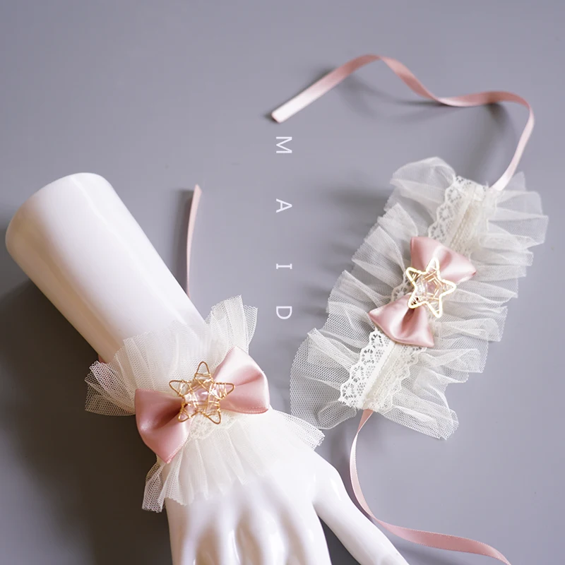 

Handmade Pink Star Picking Magic Lolita Gadget Headdress Hair Band Side Clip KC Hair Accessories