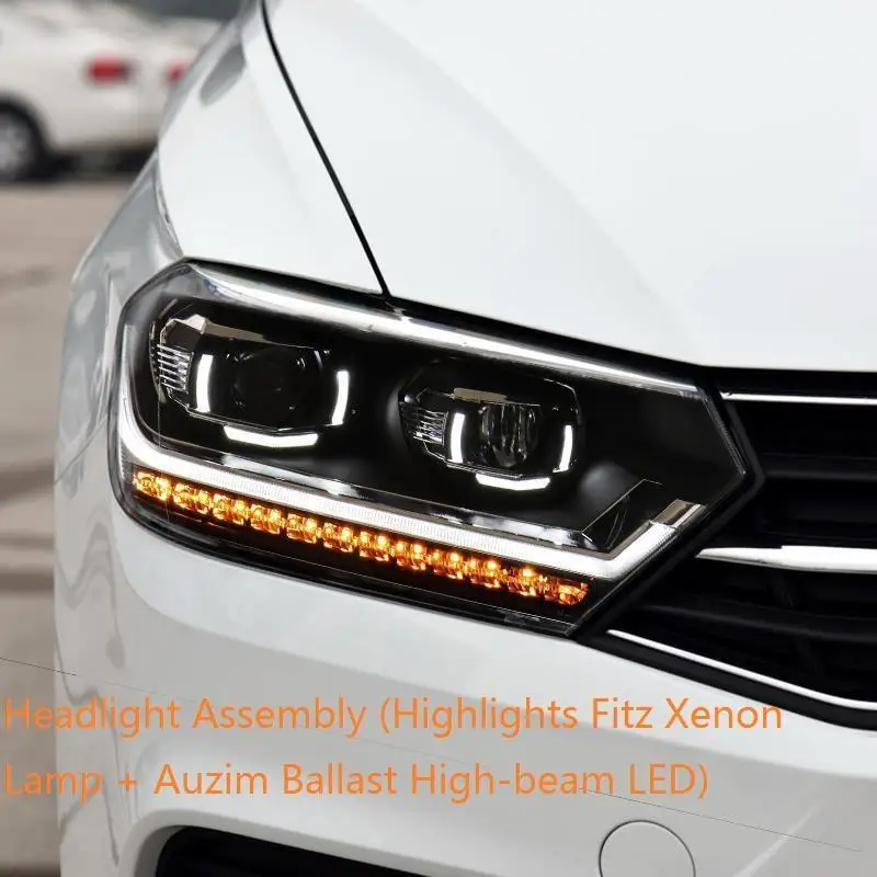 Neblineros Running Exterior Luces Led Para Авто Cob фары передние противотуманные задние Автомобильные фары в сборе 16 17 для Volkswagen Bora - Цвет: MODEL K