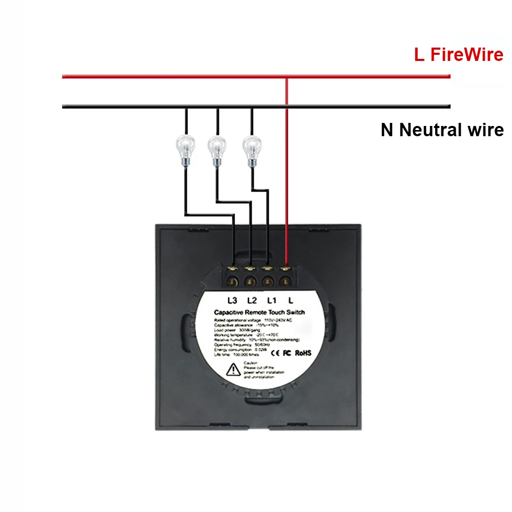 2020 Новый выключатель дистанционного управления по стандарту ЕС 220 В 1/2/3 кнопочный