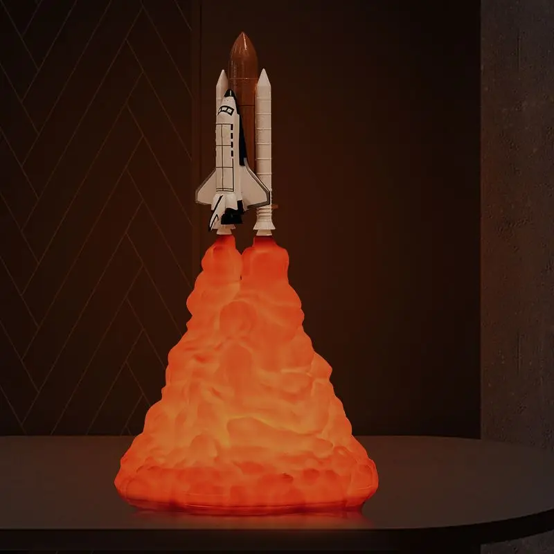 New Dropshipping Space Shuttle USB Touch Lamp and Moon lamps In Night Light By 3D Print for Space Lovers Rocket Lamps