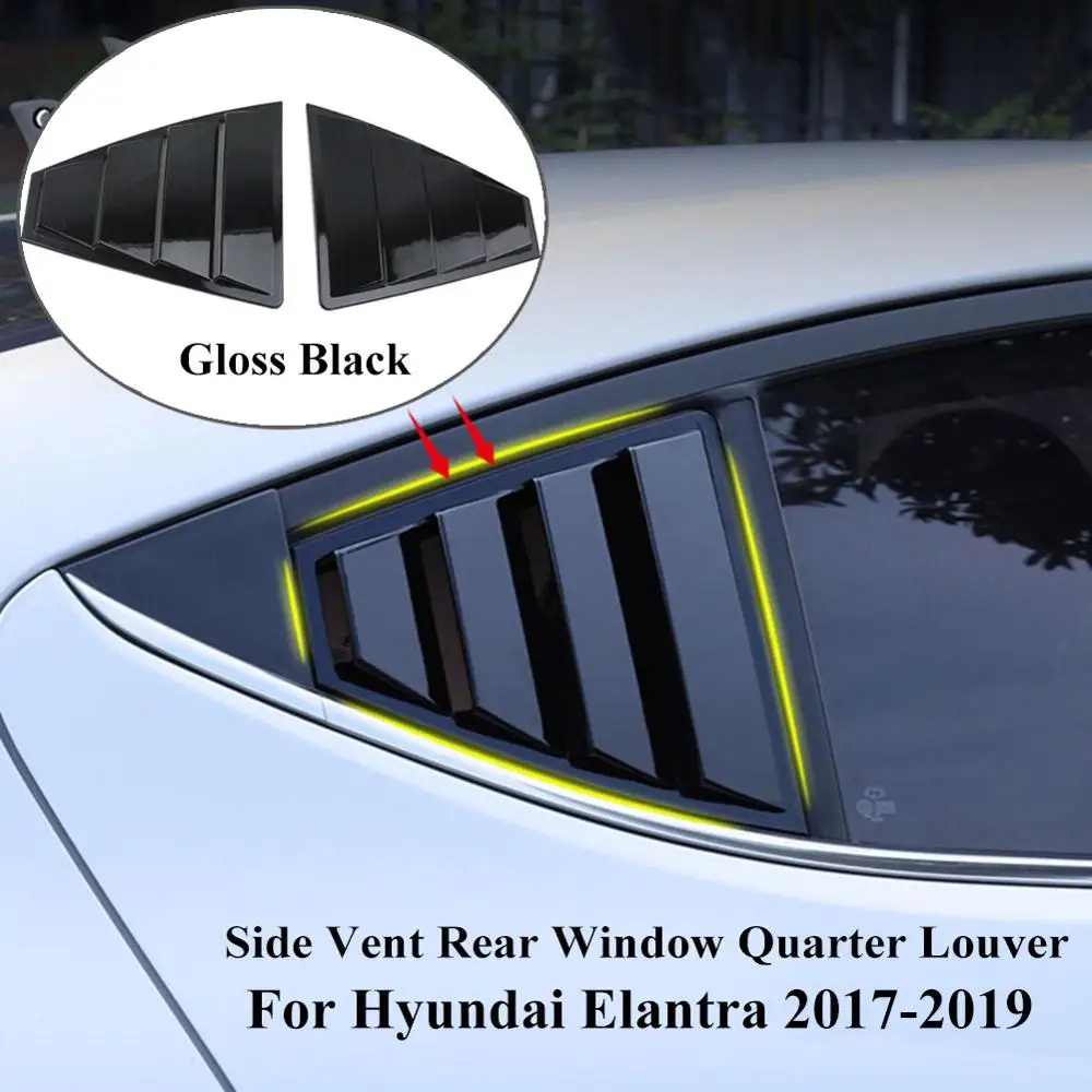 1 пара оконных решетки для Hyundai Elantra 2017-2019 черные боковые аксессуары автостайлинга