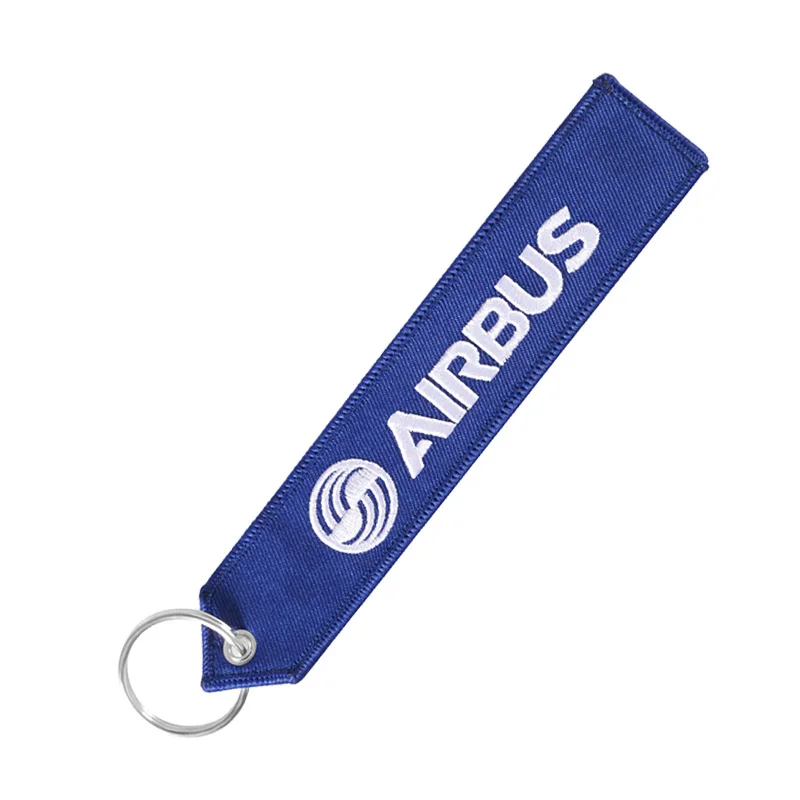 blue Remove Before Flight Аэробус брелок вышивка A320 специальный этикетка лейбл, авиация брелки для ключей для подарка OEM брелок для ключей Модные украшения - Цвет: blue