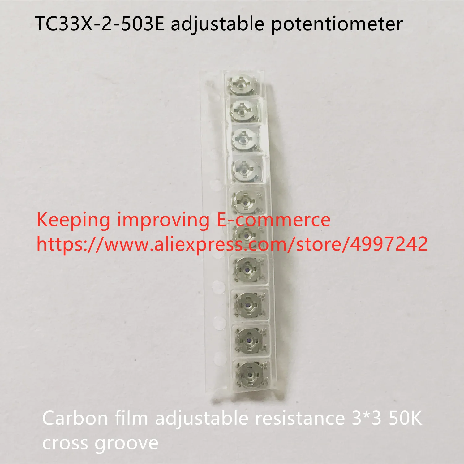 

Оригинальный новый 100% TC33X-2-503E регулируемый потенциометр с карбоновой пленкой, регулируемое сопротивление 3*3 50K поперечный паз (переключател...