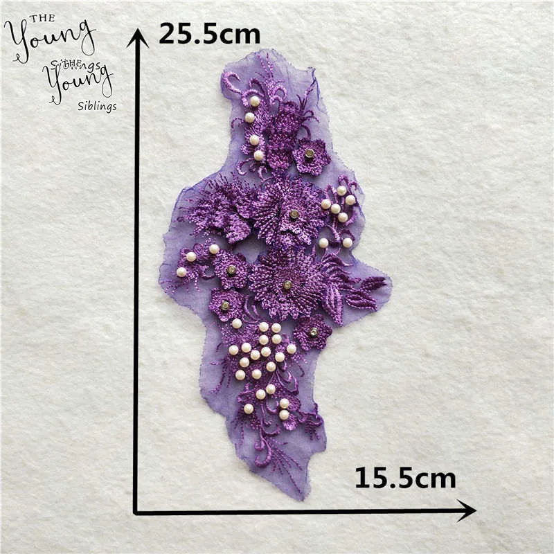 Высококачественный кружевной воротник с вышивкой 3D Цветы Кружевная аппликация
