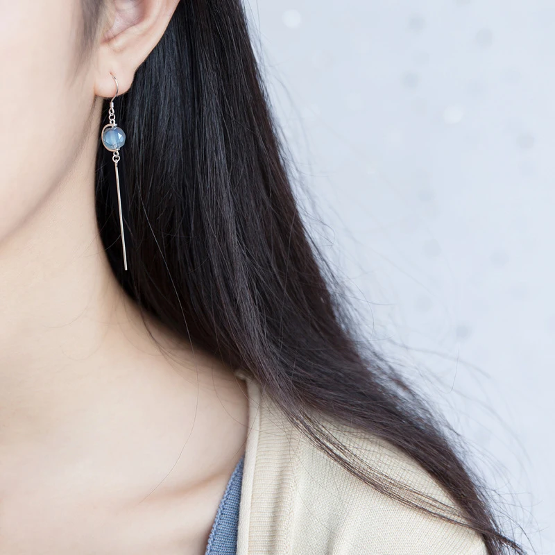 Colusiwei элегантные серьги-капли из стерлингового серебра 925 пробы с голубыми