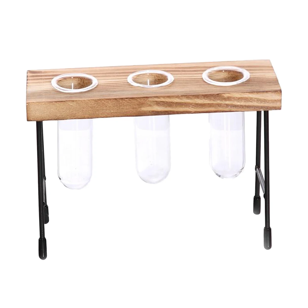 Прозрачная стеклянная ваза подвесной Террариум с ретро твердой деревянной