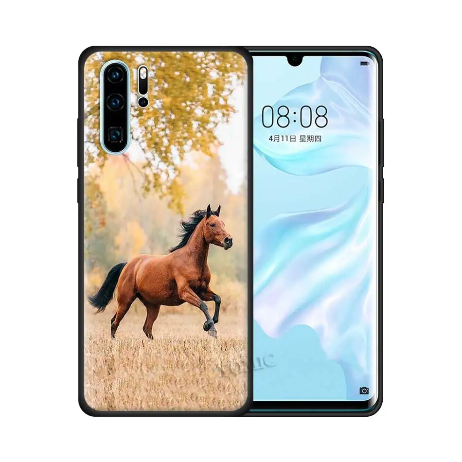 

Horse Animal Silicone Case for Huawei P40 P30 P20 Lite Pro P Smart Z Plus 2019 Enjoy Z Black Soft Mobile Phone Cover TPU Coque