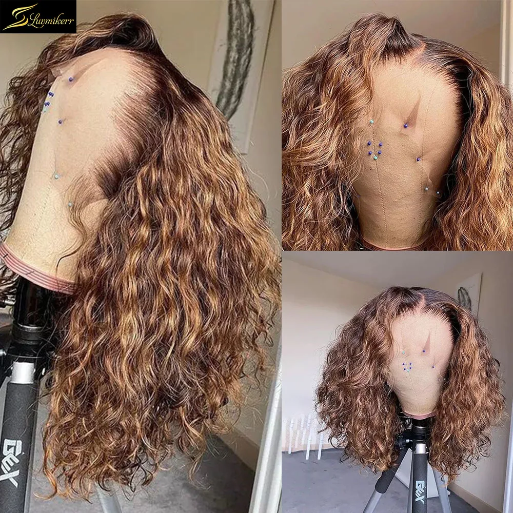 

Вьющиеся 13x6 Синтетические волосы на кружеве парики из натуральных волос на кружевной волнистые HD прозрачный предварительно вырезанные эфф...