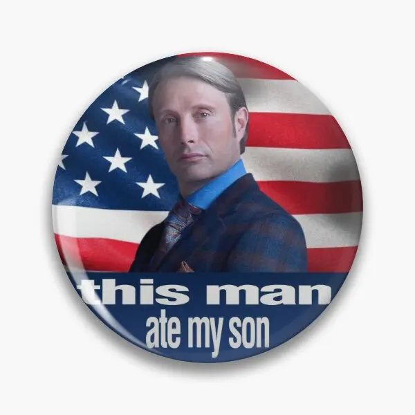 

Hannibal This Man Ate My Son Soft Button Pin Funny Collar Cute Cartoon Brooch Metal Badge Decor Fashion Lapel Pin Women Jewelry