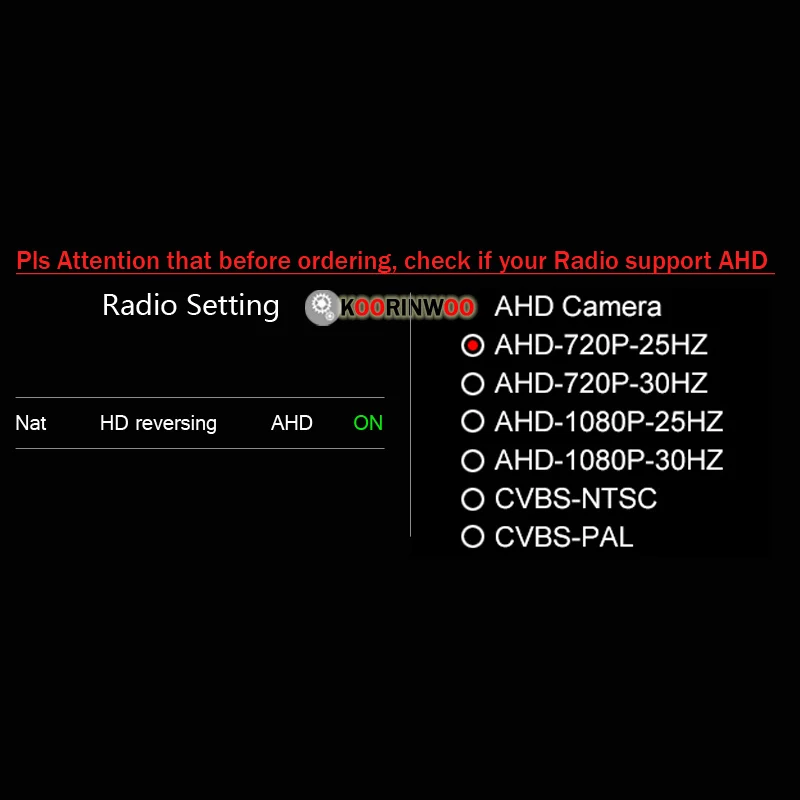 Автомобильная камера заднего вида Koorinwoo AHD 1080P широкоугольная 175 градусов fisheye