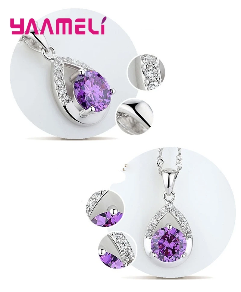 Женский ювелирный комплект из серебра 925 пробы с австрийскими кристаллами -