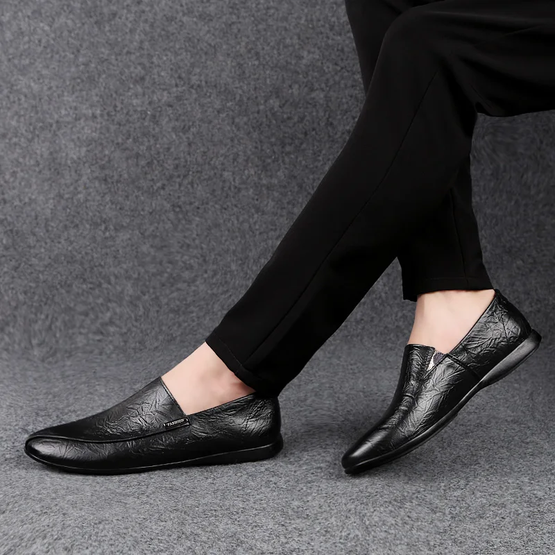 

hot2020 leisure casuales man causal sale leather shoes spring men's Men's informales mens flat fashion male for black
