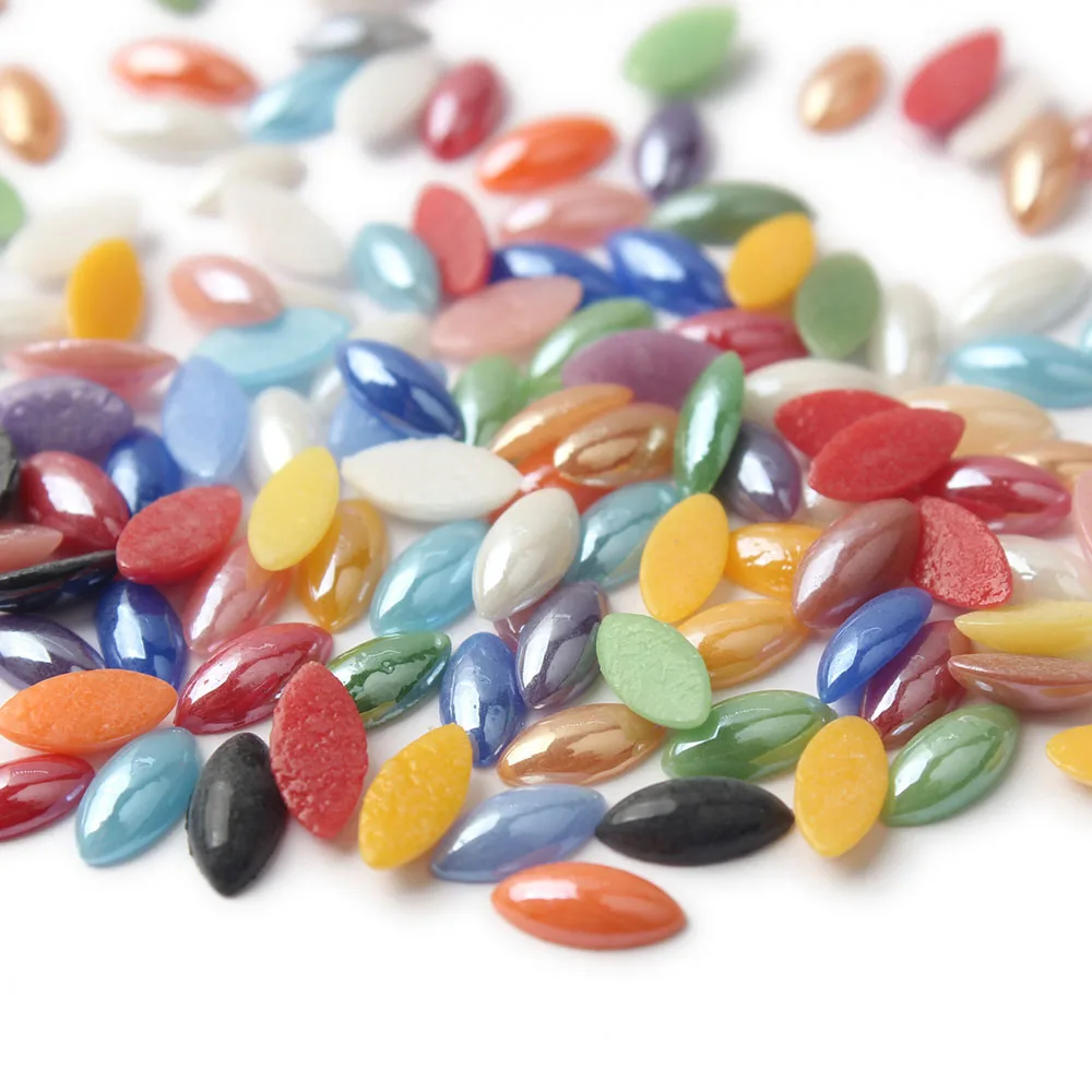 600 шт мульти [-Размер конский глаз разноцветные керамические бусины половинки