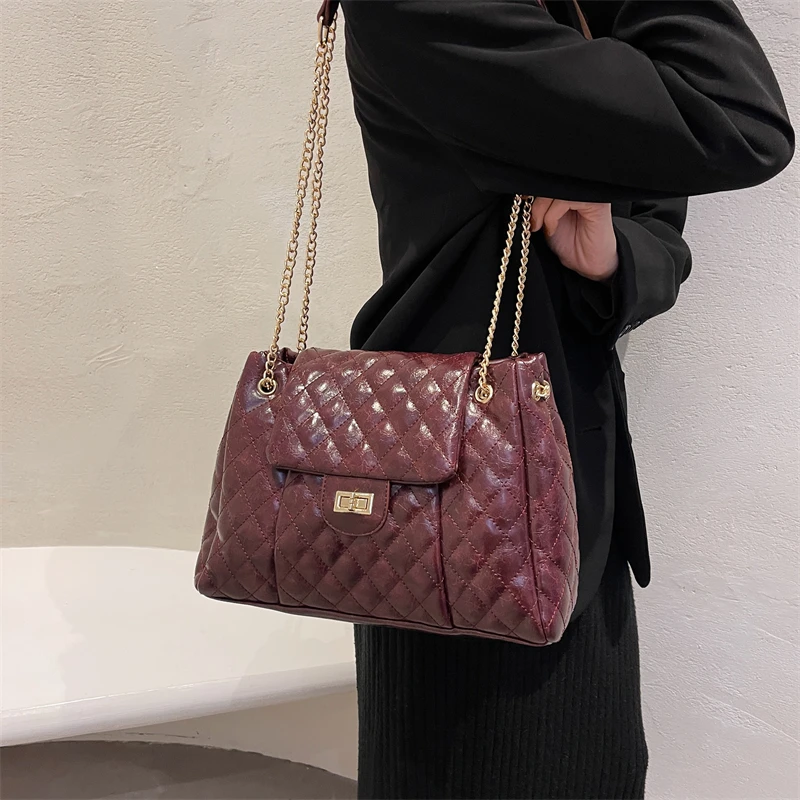 

Lingge Big Underarm Shoulder Crossbody Bags for Women 2022 Winter Branded Designer Luxury Fashion Handbags and Purses