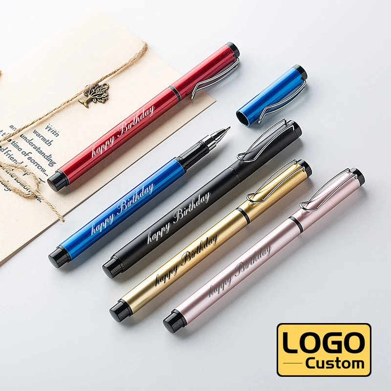 

High-end Business Signature Pen Metal Gel Pen Hotel Advertising Gift Pen Lettering Name Office Stationery Wholesale Custom Logo