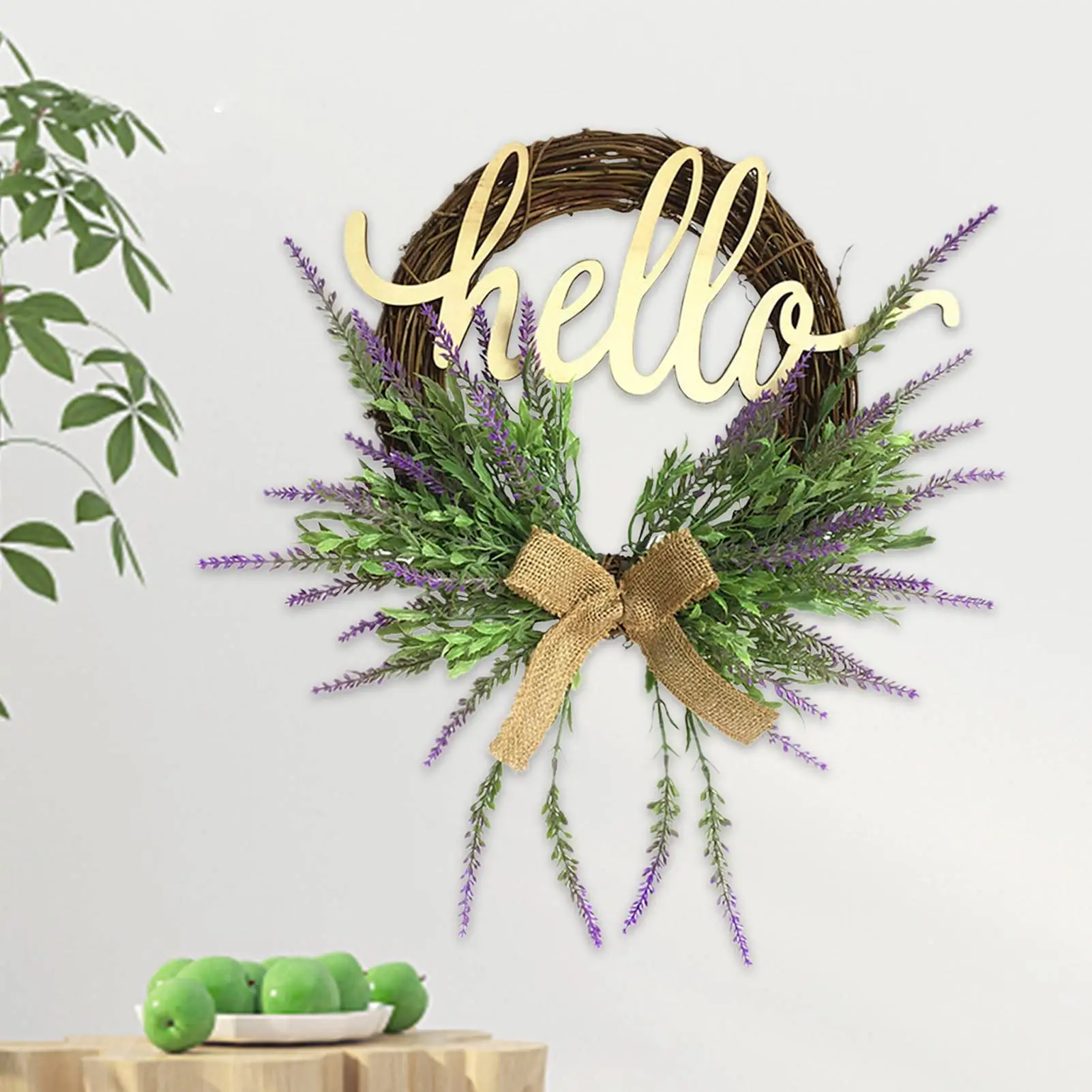 

Hello Welcome Lavender Wreath Porch Decor Wall Hanging Art Decoration Front Door Christmas Party Wedding Decoration