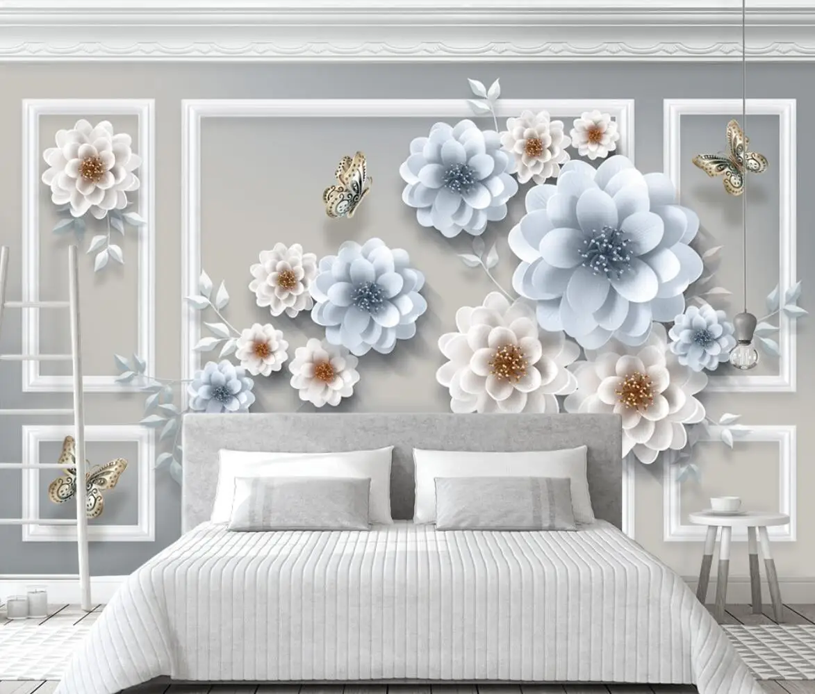 

beibehang Custom 3D Embossed flowers wallpapers for living room decoration TV background art painting 3D photo murals wall paper