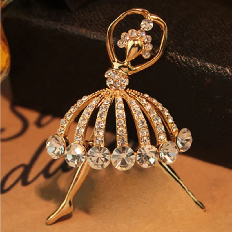 Новинка 1 шт. броши булавки форма балетки инкрустированные кристаллами
