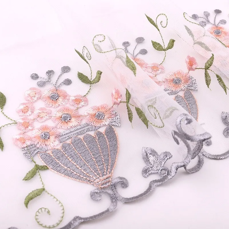 

2019 popular style national style color net cloth embroidery lace Decorative Accessories for High-end Wedding Dress voile lace