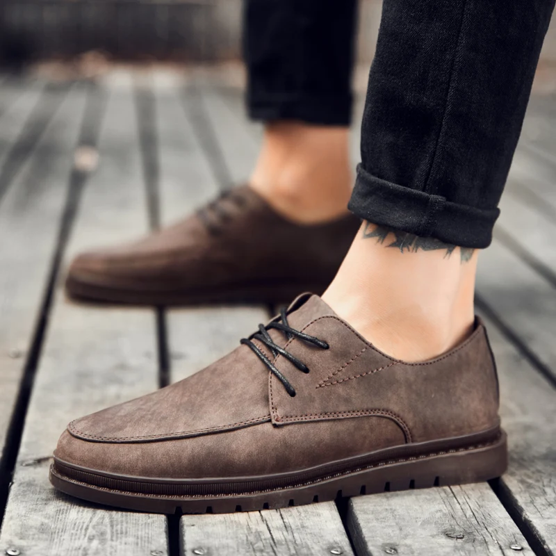 retro elegant leather men casual shoes italian dress work male footwear classical moccasins homme designer oxford for | Обувь