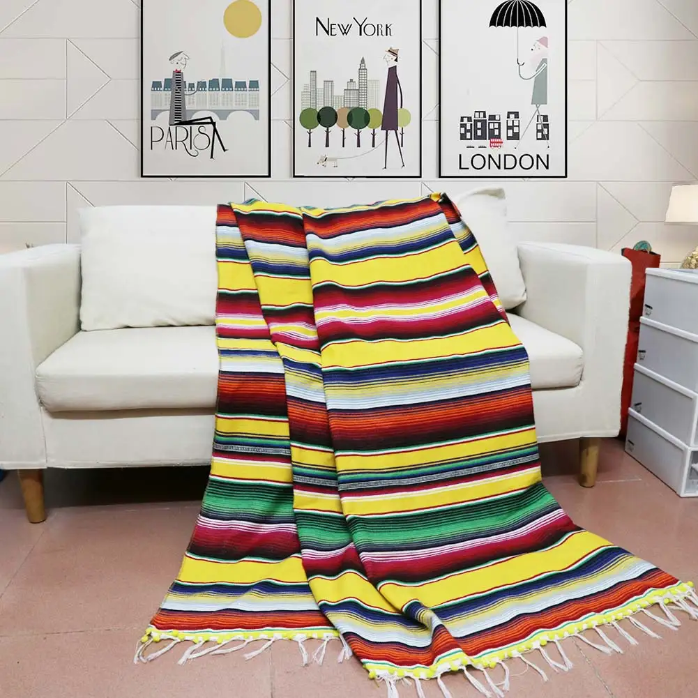 59х84 дюйма мексиканское покрывало полосатая скатерть вечерние украшения