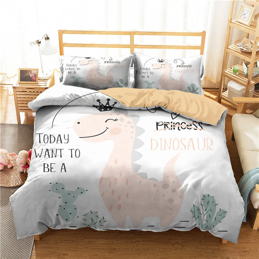 

A Bedding Set 3D Printed Duvet Cover Bed Set Dinosaur Home Textiles for Adults Bedclothes with Pillowcase #DG19