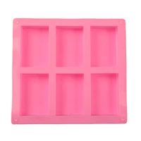 6 cell rectangular thick silicone soap mold for handmade craft diy homemade decorative soap making mould hot