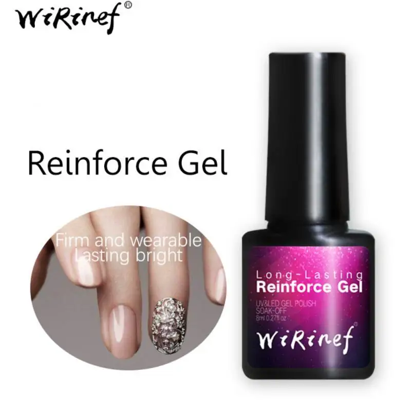 

Transparent Top and Base Coat Semi Permanent Soak Off UV LED Gel Nail Polish Nail Art Primer Long Lasting Reinforce Base Gel 8ml