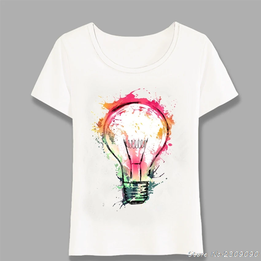 Женская хипстерская Футболка с принтом разбрызгивающихся идей Повседневная