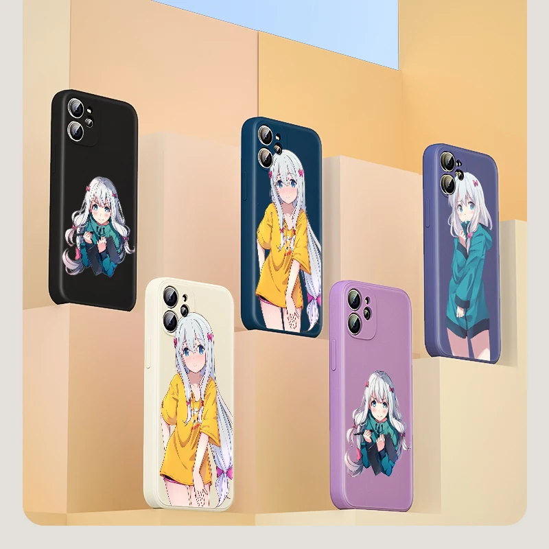 

Hot Anime Eromanga Sensei for Apple iPhone 13 12 Pro Max Mini 11 Pro XS Max X XR 6S 6 7 8 Plus Liquid Silicone Soft Phone Case