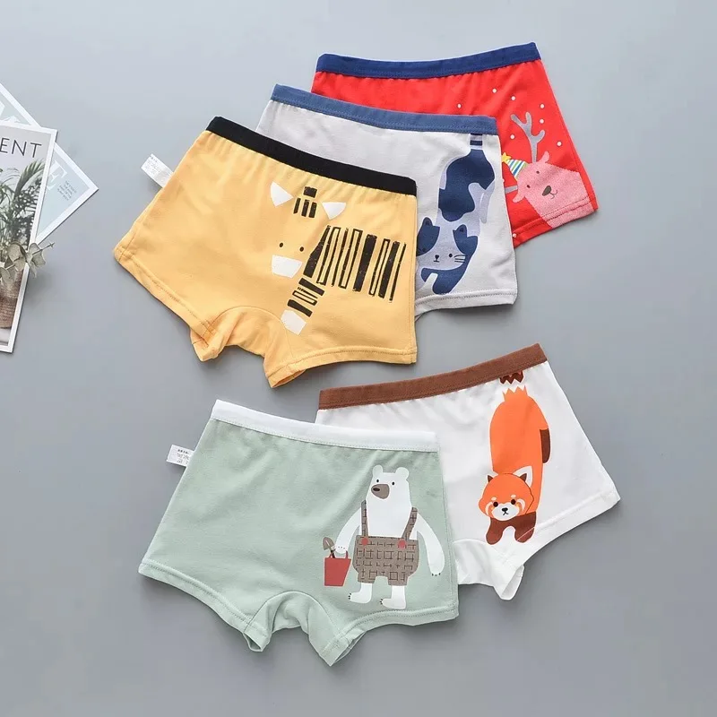 

2-14 Years Kds teen Boys Cotton Boxers Cartoon Children Underwear For Boys Panties Teenager panties 5PCS boys underwear kids