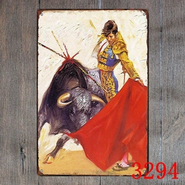 

Модный принт, металлический жестяной знак Toro Y Matador, декор для бара, паба, дома, винтажный Ретро постер