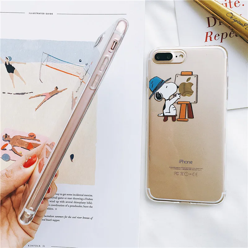 Модный чехол для iPhone 6, 6s, 7, 8 Plus, X, XR, XS, MAX, 10, мягкий чехол для телефона, для iPhone 7, роскошный, мультяшный, прозрачный, ультра тонкий