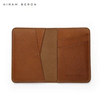 hiram beron custom card wallet man gift italian full grain vegetable tanned leather vintage look credit card holder