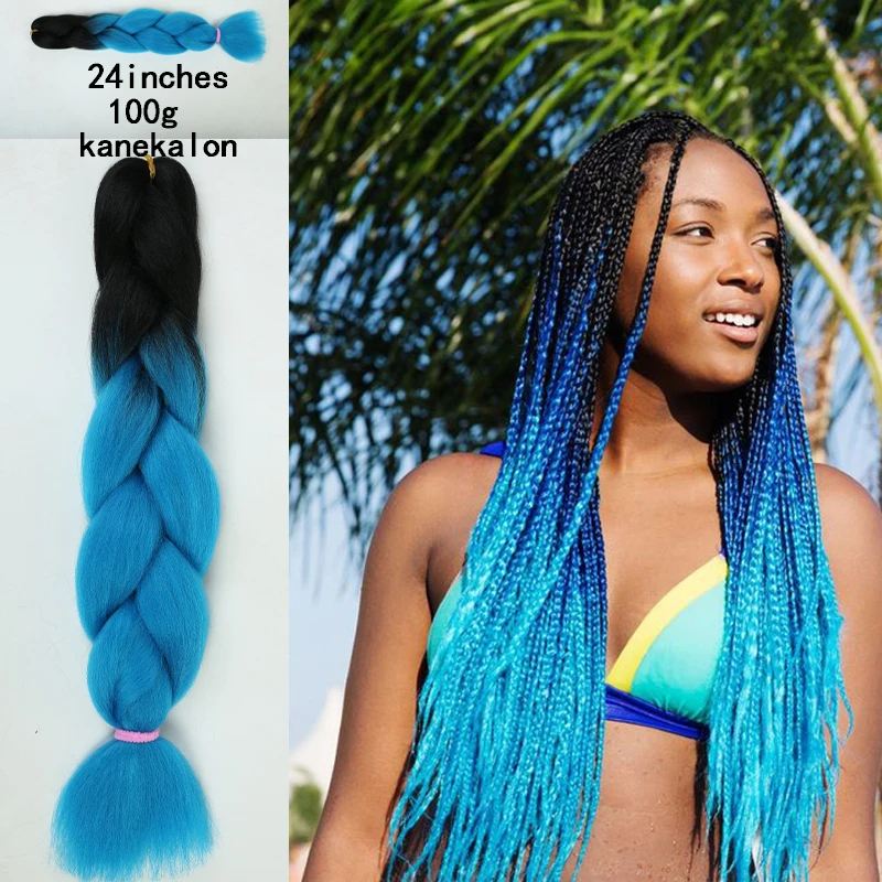 Косички для вязания крючком синтетические волосы 24 дюйма крупные плетеные 100