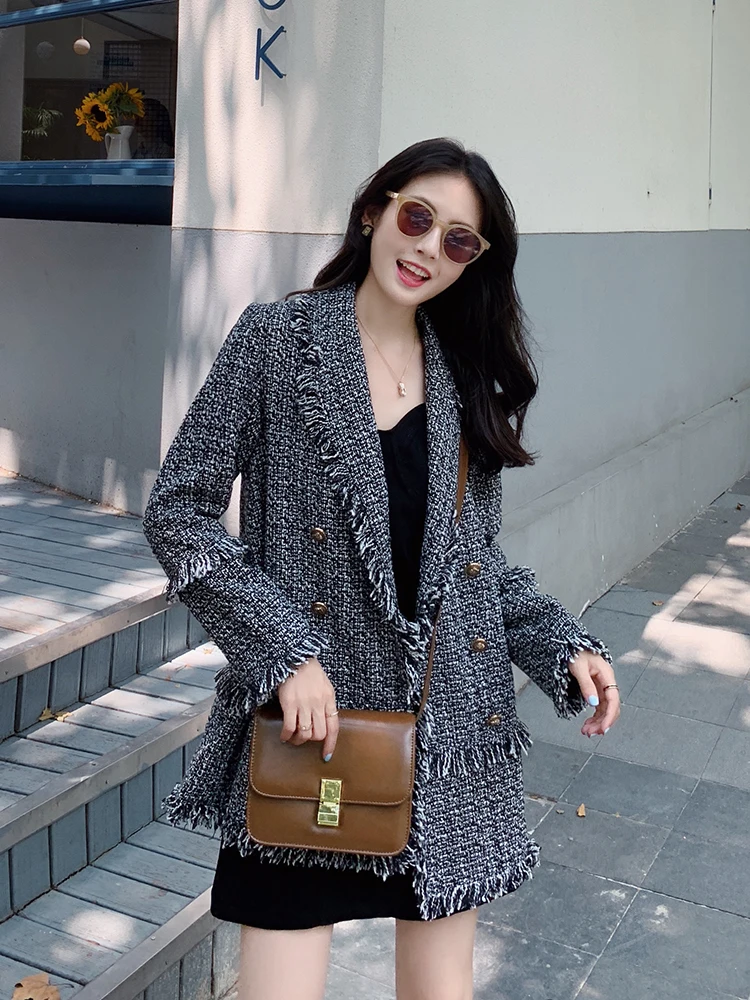 Новинка Весна 2021 свободный маленький женский костюм в Корейском стиле сетчатая