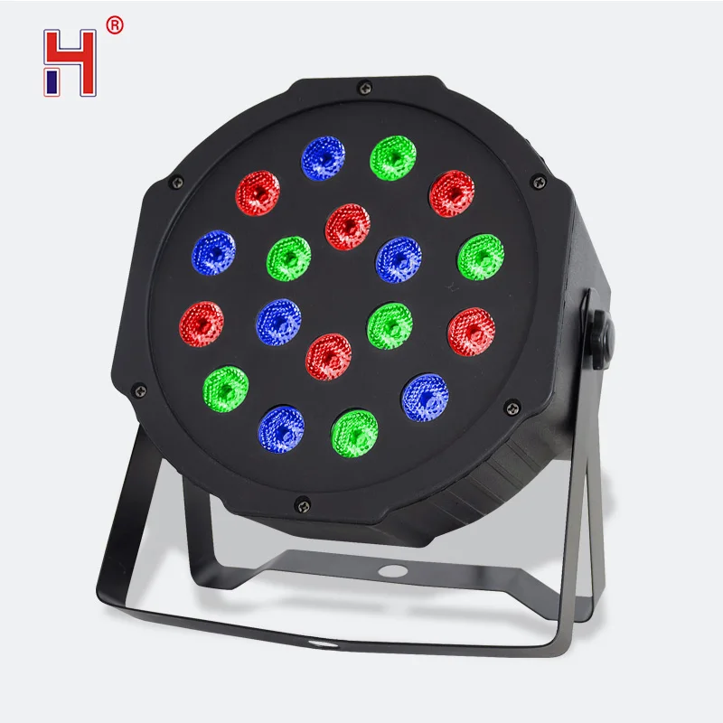 

Плосветильник светодиодный прожектор Par 18X3W RGB, стробоскоп DMX512, контроллер для диджея, дискотеки, музыки вечерние, танцпола, бара, светодиодн...