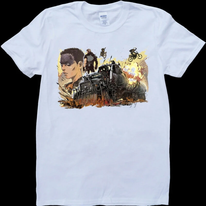 Мужская белая футболка Mad Max Fury Road фуроза|Мужские футболки| |